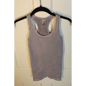 Bao Bei Maternity Support Tank Top Grey Mineral Wash Ribbed Racerback XS/S USA